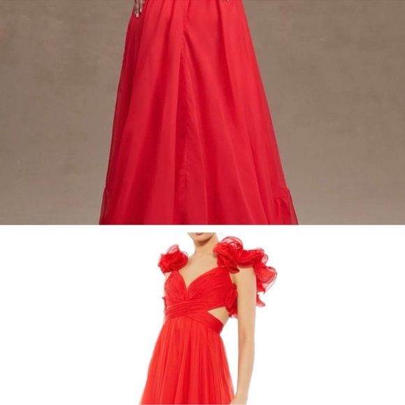 Mac Duggal  Rosette chiffon Empire waist gown - Picture 2 of 9